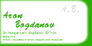 aron bogdanov business card